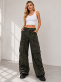 Women's Vintage Wash PU Cargo Pants (NTP101)