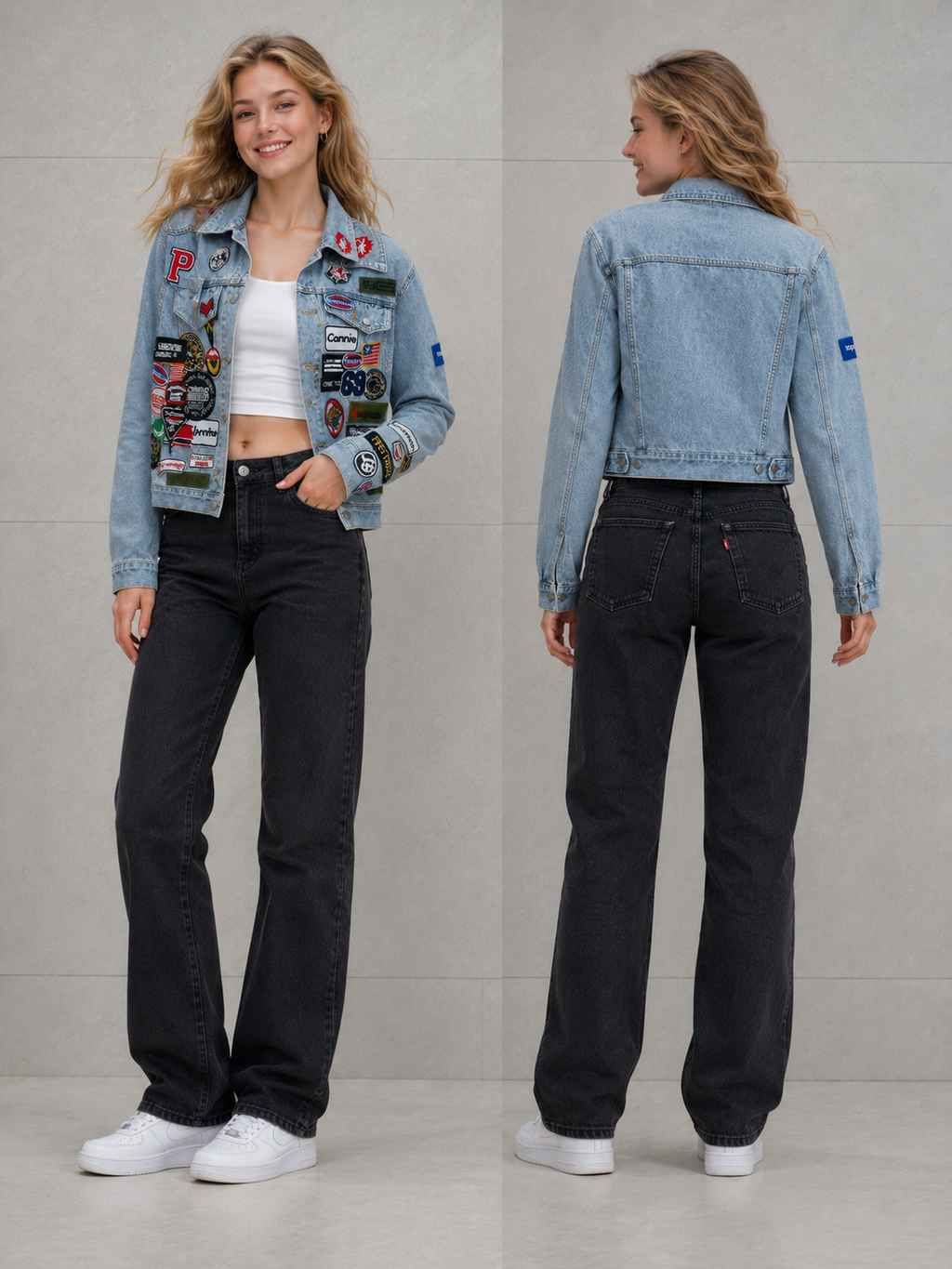 Women's Vintage  Patchwork Denim Jacket( NTJ002)