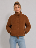 Brown Corduroy Puffer Jacket （NTJ019）