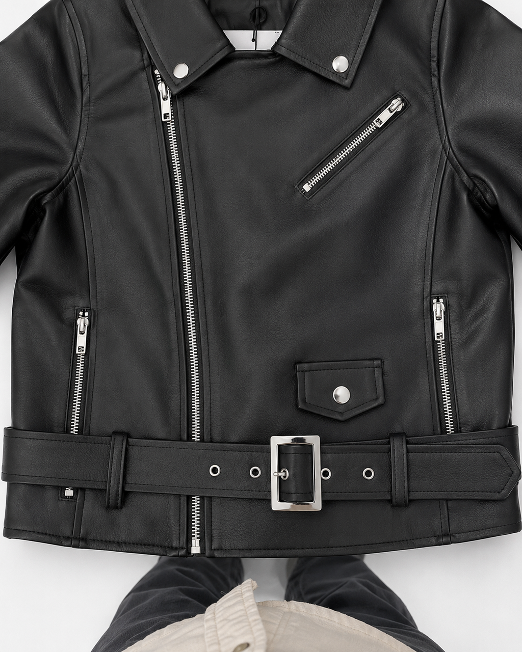 Women Vintage Moto Faux Leather Jacket（pre- order）