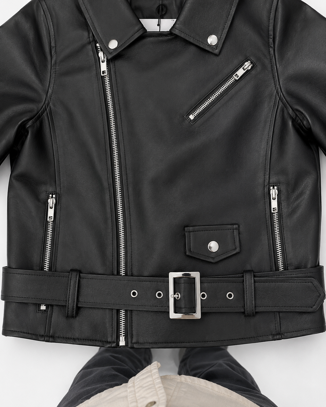 Women Vintage Moto Faux Leather Jacket（pre- order）