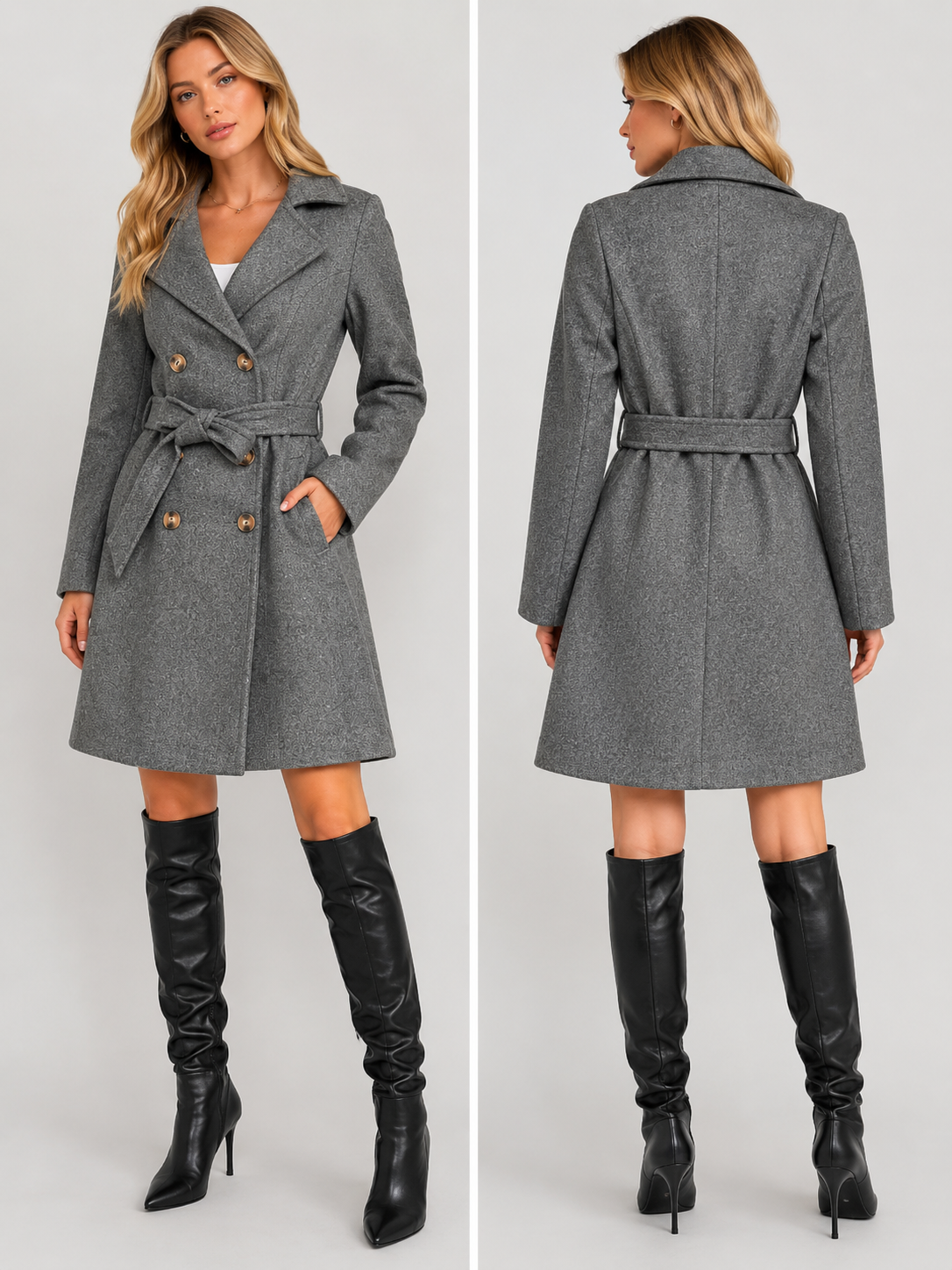 Vintage women's Wool Blended Coat (NTC111)