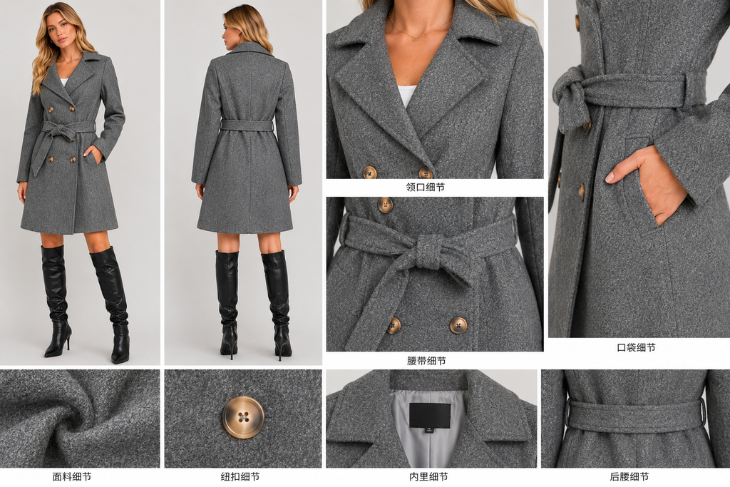 Vintage women's Wool Blended Coat (NTC111)