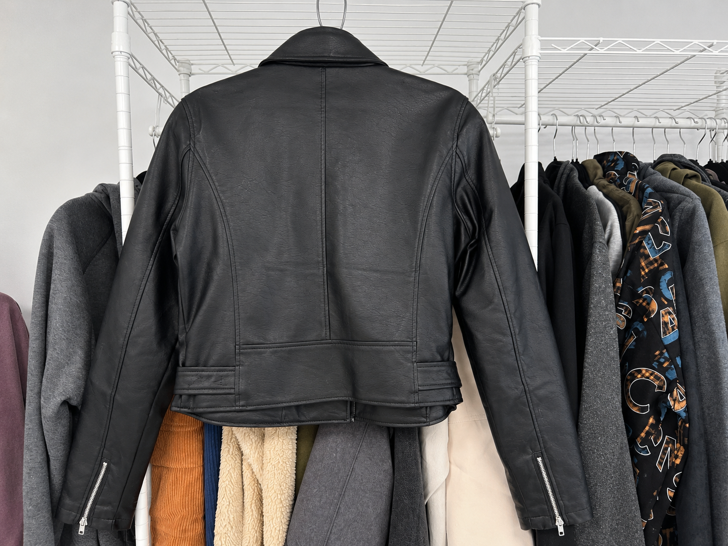Women Vintage Moto Faux Leather Jacket（pre- order）